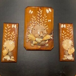 Vintage shell art wall hanging decor